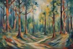 Oskar Kokoschka oil painting a dreaming Set of Abstract forest landscape Gallery Wall Art