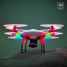 Drone kullanan noel baba, octane render hyperphotorealistic --ar 1:1