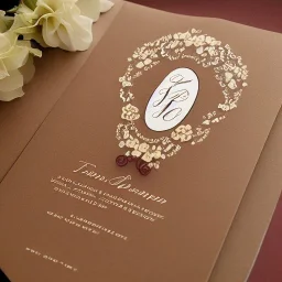wedding invitation with flower dacoration