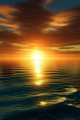 una hermosa puesta de sol sobre un mar tranquilo alta definicion