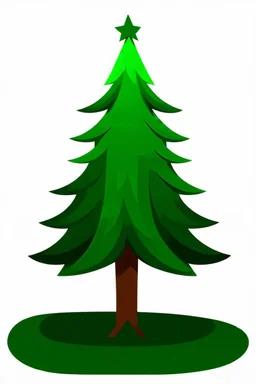 stylized pine tree, flat vector clipart
