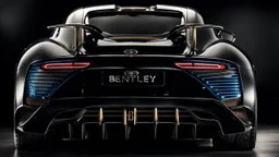 Rear View A stunningly realistic (((bugatti bentley x mansory))), intricate detail and perfection in every surface, glimmering metal and luxurious contours, a (perfect model) for a desktop wallpaper fit for high resolution screens, evoking a sense of futuristic elegance in a (4K cinematic atmosphere).