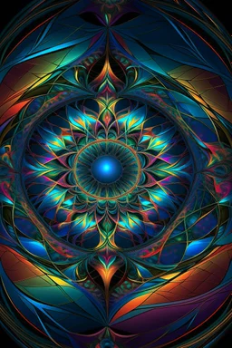 A mesmerizing digital artwork in the fractal style, featuring a kaleidoscope of vibrant colors and intricate geometric patterns, reminiscent of a cosmic journey through a vast and infinite universe. The composition showcases a symphony of interconnected shapes and forms, branching and repeating endlessly, creating a sense of boundless energy and mathematical harmony. The colors range from deep, rich hues to ethereal pastels, blending and swirling together in a mesmerizing dance of light and pigm