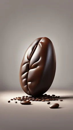 Only one Coffee bean Without background Realistic 3d