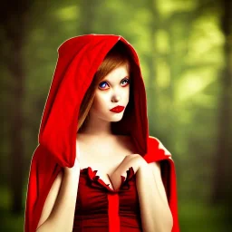 flirty red riding hood eyeing me hungrily