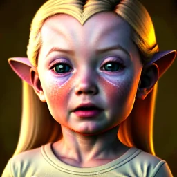 Galadriel toddler, full body, dramatic lighting, hyper realistic