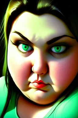 chubby cartoon gaming green eyes