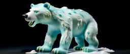 A cyan ice elemental polar bear yeti designed in German folk art painted by Salvador Dali