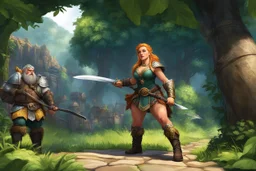 Tilly the amazon warrior has been sent to beg for help from their neighbours, the Dwarves. She knocks and knocks. She calls out.