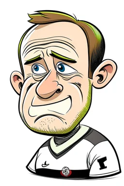 Wayne Rooney English football coach cartoon 2d