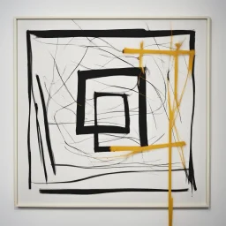 Wrong scribbles on paper, frame, hyperminimalist, art exhibition