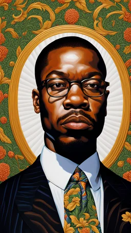 Kehinde Wiley portrait of MalcomX