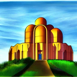 Goetheanum painted with colors