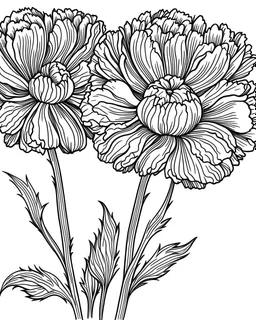 real massive Carnation flower coloring page