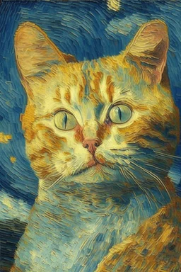 Portrait of a cat by Van Gogh