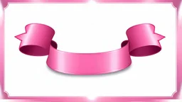 pink ribbon graphic element with canvas texture and lighting