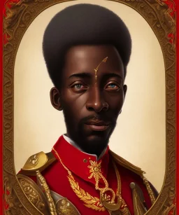 Negro Felipe, african slave, red uniform, red headband