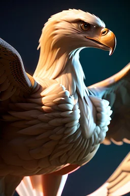 Eagle-human hybrid,vibrant color, highly detailed, art stations, concept art, smooth, unreal engine 5, god lights, ray tracing, RTX, lumen lighting, ultra detail, volumetric lighting, 3d, finely drawn, high definition, high resolution,