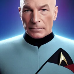 Captain Jean-Luc Picard as a Starfleet Officer, realistic, 8k, cinematic, in the style of Captain Kirk from Star Trek TMP, dramatic light, full body, cinematic, photo realistic, portrait Photography, Depth of Field, hyper-detailed, beautifully color-coded, insane details, intricate details, beautifully color graded, Cinematic, Color Grading, Editorial Photography, Photography, Photoshoot, Shot on 85mm lens, Shutter Speed 1/500, F/2,