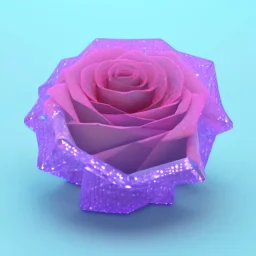 transparent multicolor crystal rose