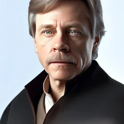 extremely detailed 8k hyperspace wallpaper,complete and photo realistic detailed head to waist stunning photo realistic portrait of mark hamill as luke skywalker in star wars with short lenght, Symmetrical, soft, fine, warm, photo realistic hair, blue eyes, professional majestic photo realistic painting by Ed Blinkey, Atey Ghailan, by Jeremy Mann, Greg Manchess, Antonio Moro, trending on ArtStation, Intricate, High Detail, Sharp focus,dramatic, by greg rutkowski,careworn face,gala uniform