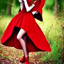 flirty, gorgeous red riding hood