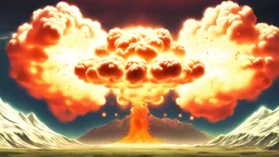 un fondo epico de exlpcion atomica del planeta, estilo miniatura para youtube, anime