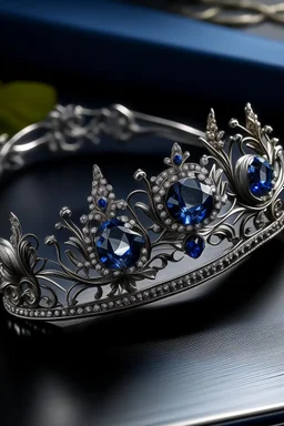 diadema argento con zaffiro