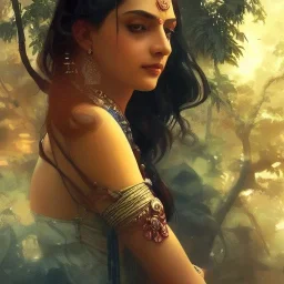  Indian mystical landscape beautiful, cinematic, 8k, resolution concept art portrait by Greg Rutkowski, Artgerm, WLOP, Alphonse Mucha dynamic lighting hyperdetailed intricately detailed