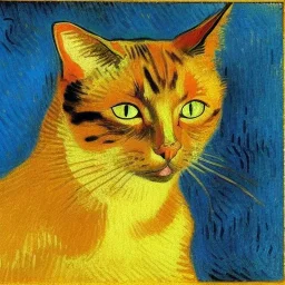 Portrait of a cat by Van Gogh