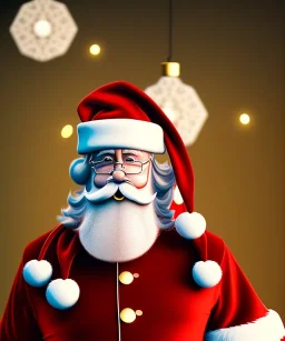 Ornament looking like Santa Claus hanging in a christmas tree, midjourney style, 8k, photorealistic, cinematic lighting, dramatic, atmosphereric,