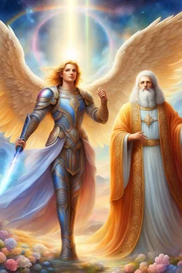 intergalactic,angels, beaux paysages fleuris,rainbows