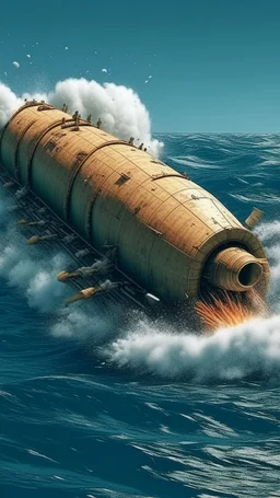 A huge cigar spaceship 13Atlas crash on earth , in the ocean
