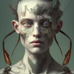 full face tattoo of an open window and forest view covers entire face and skin, 8k resolution, high-quality, fine-detail, intricate, digital art, detailed matte, volumetric lighting, illustration, octane render,