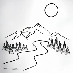 Mountain and river art