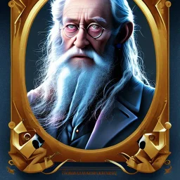 Portrait of a 90 year old warlock like Albus Dumbledore, Gandalf, Merlin, Sherlock Holmes and Mary Poppins by Jim Kay