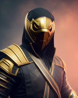 Scorpion, mask cover whole face and hood , mortal kombat 11, highly detailed, hyper-detailed, beautifully color-coded, insane details, intricate details, beautifully color graded, Cinematic, Color Grading, Editorial Photography, Depth of Field, DOF, Tilt Blur, White Balance, 32k, Super-Resolution, Megapixel, ProPhoto RGB, VR, Half rear Lighting, Backlight, non photorealistic rendering