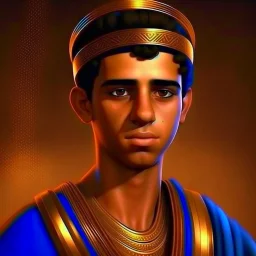 young egyptian nobleman with sharp features industrial era