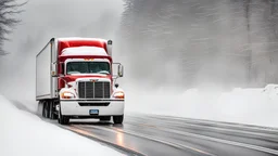 "Trucking in a snowstorm"