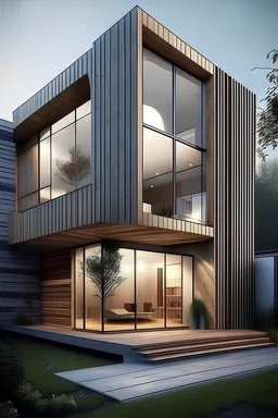 quiero una casa con concepto de corazon real con corte vertical de exterior