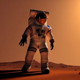 astronaut watching tv on mars unreal engine 5, octan render