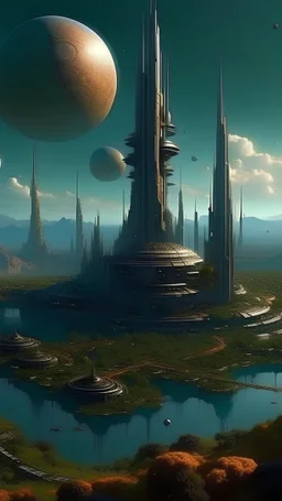 sci fi planet, russian city, tall