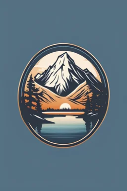 vector logo of a mountain and a lake