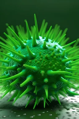 Green virus with spikes