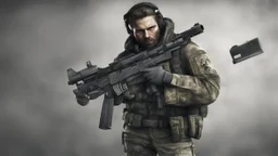 simon ghost riley from call of duty modern warfare 2 holding a M4