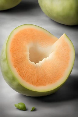 fresh cut musk melon fruit, realistic, food photography