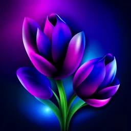 Create blue tulip purple background