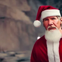 Stable diffusion, imagine an epic photo of Harrison ford as Santa Claus, ultra realistic, cinematic