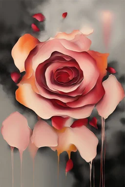 rose petals - abstract painting