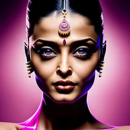 Aishwarya rai with Flowerpot head upside down with bugeyes and pink bra